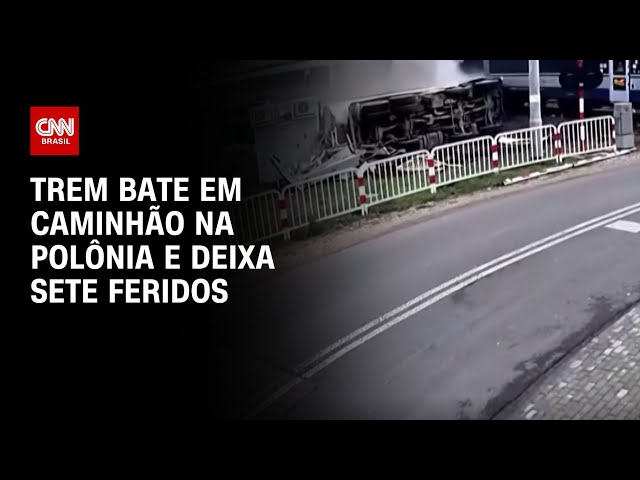 ⁣Trem bate em caminhão na Polônia e deixa sete feridos | CNN BRASIL