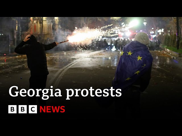 ⁣Georgia protests over EU application delay | BBC News