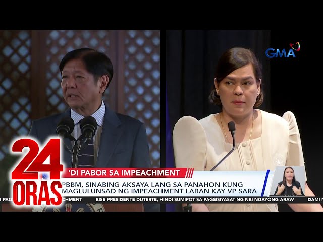 ⁣PBBM, sinabing aksaya lang sa panahon kung maglulunsad ng impeachment laban kay... | 24 Oras