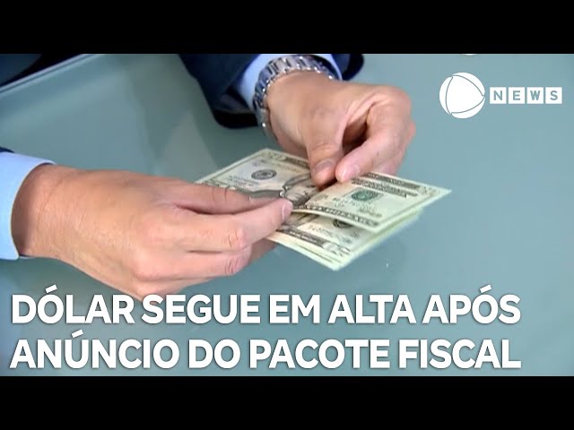 ⁣Dólar segue operando em alta após anúncio do pacote econômico