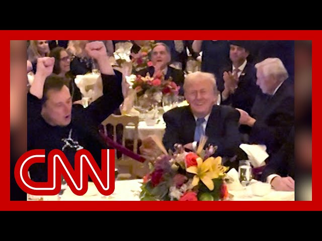 ⁣Elon Musk and Trump dance to 'Y-M-C-A' at Thanksgiving dinner