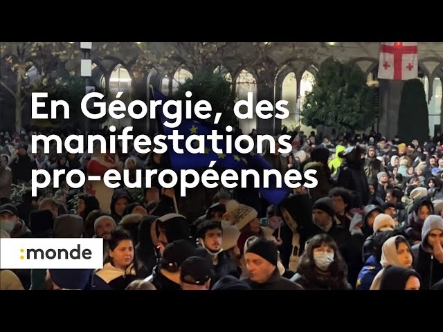 ⁣Géorgie : des drapeaux européens en signe de résistance