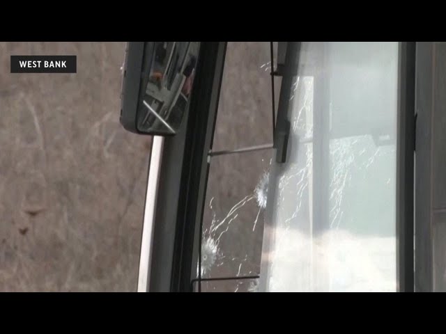 ⁣Gunman shoots at bus near Israeli settlement in West Bank