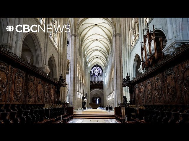 ⁣French President Macron visits Notre-Dame after more than 5 years of intense restoration