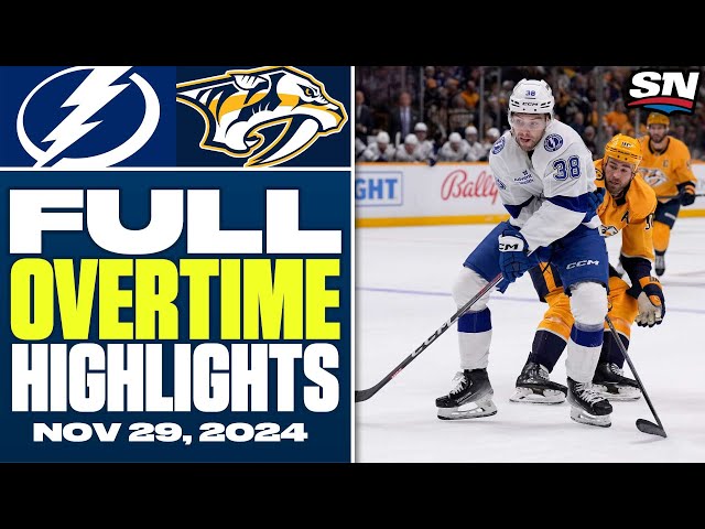 ⁣Tampa Bay Lightning at Nashville Predators | FULL Overtime Highlights - November 29, 2024