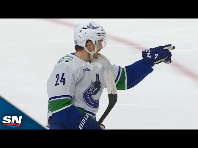 ⁣Canucks' Connor Garland Sacrifices Body To Spring Pius Suter For Breakaway Goal