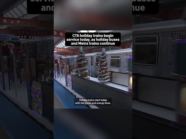 ⁣CTA holiday trains begin service today, as holiday buses and Metra trains continue