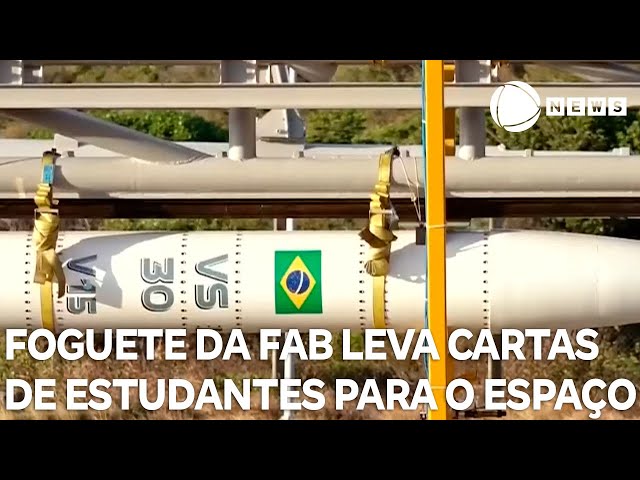 ⁣Foguete da FAB leva cartas de estudantes para o espaço