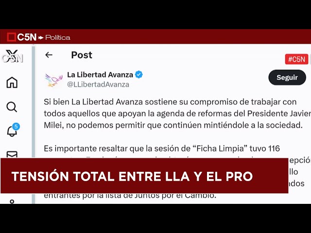 ⁣LA DURA RESPUESTA DE LA LIBERTAD AVANZA AL PRO POR FICHA LIMPIA