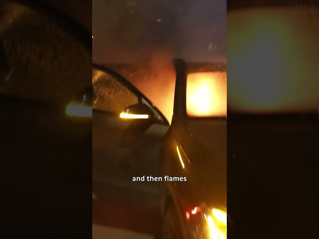 ⁣Did protesters start this car fire at an anti-NATO riot in Montreal?