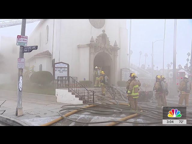 ⁣Fire damages Harvard Heights church