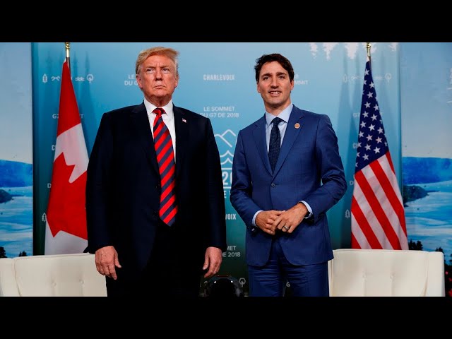 ⁣Justin Trudeau meeting with Donald Trump