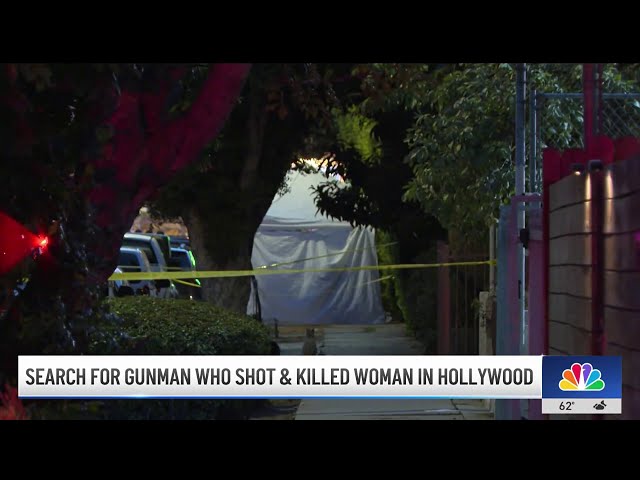 ⁣Search for gunman who shot and killed woman in Hollywood