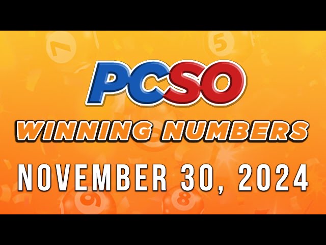 ⁣P29M Jackpot Grand Lotto 6/55, 2D, 3D, 6D, and Lotto 6/42 | November 30, 2024