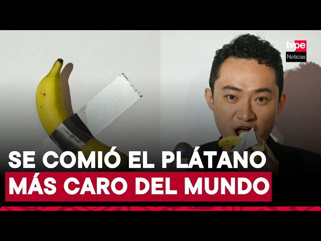 ⁣Hombre se comió la banana artística Comedian, por la que pagó más de 6 millones de dólares