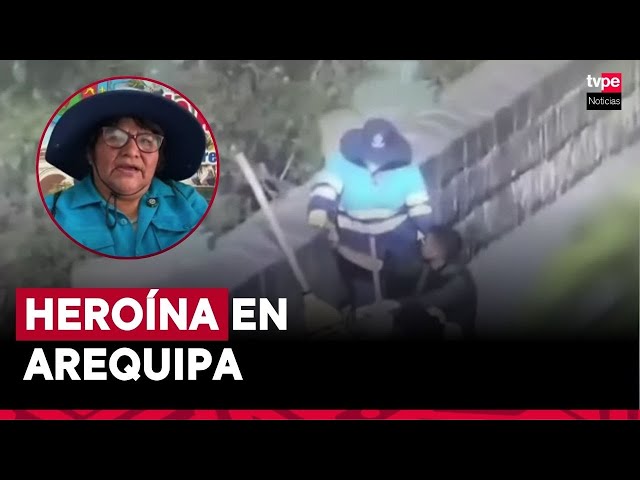 ⁣Trabajadora de limpieza en Arequipa salva a joven en el puente Grau