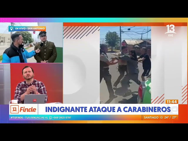 ⁣San Antonio: Vecinos golpean a Carabineros en pleno operativo