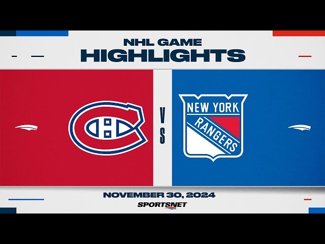 ⁣NHL Highlights | Canadiens vs. Rangers - November 30, 2024