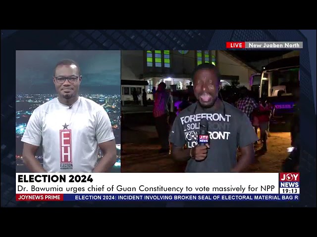 ⁣JoyNews Prime (30-11-24) | Dr. Bawumia urges Chief of Guan Constituency to vote massively for NPP