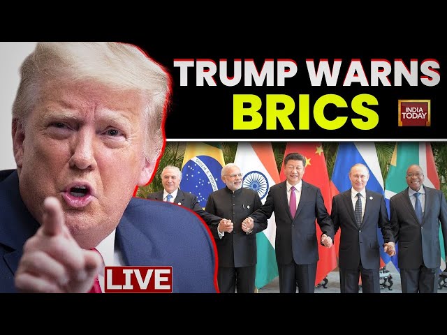 ⁣Trump vs BRICS: Bold Stance on Dollar Supremacy in Global Trade LIVE | Donald Trump Warns BRICS