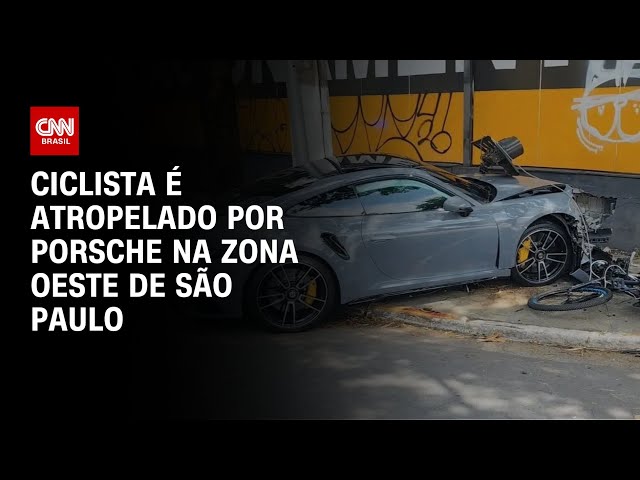 ⁣Ciclista é atropelado por Porsche na zona oeste de São Paulo | AGORA CNN