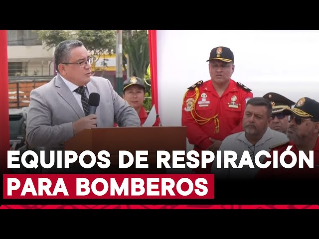 ⁣Ministro del Interior anuncia S/13 millones para compra de equipos a los bomberos