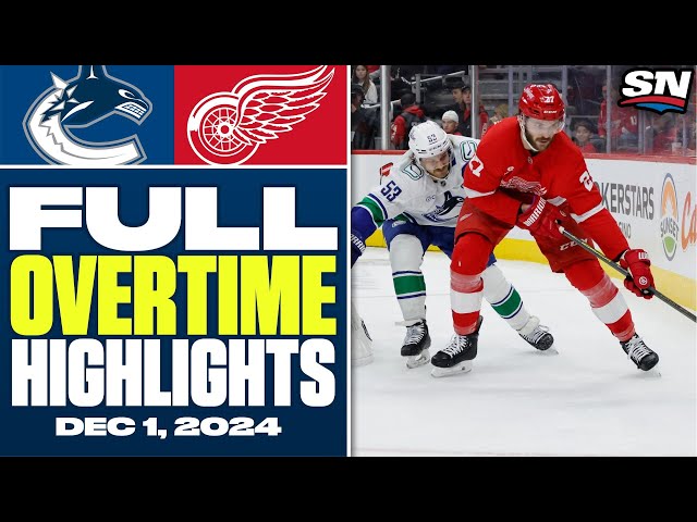 ⁣Vancouver Canucks at Detroit Red Wings | FULL Overtime Highlights - December 1, 2024