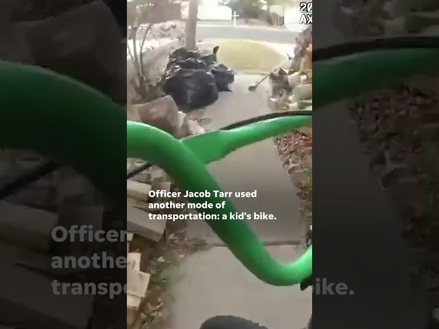 ⁣This resourceful cop uses a kid's bike to chase down suspect #Shorts