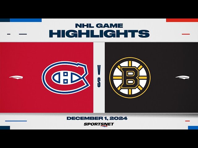 ⁣NHL Highlights | Canadiens vs. Bruins - December 1, 2024