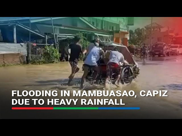 ⁣Flooding in Mambuasao, Capiz due to heavy rainfall