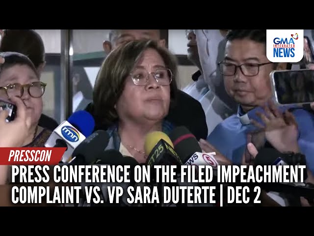 ⁣LIVE: Press conference on the filed impeachment complaint vs. VP Sara Duterte (Dec 2, 2024) - Replay