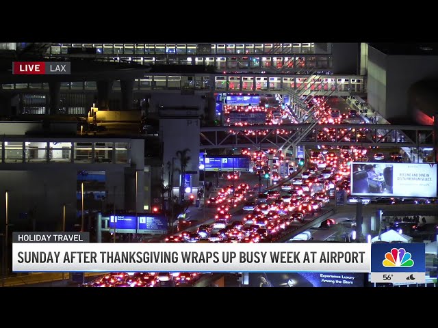 ⁣Post-Thanksgiving travel rush congests highways, airports in LA County