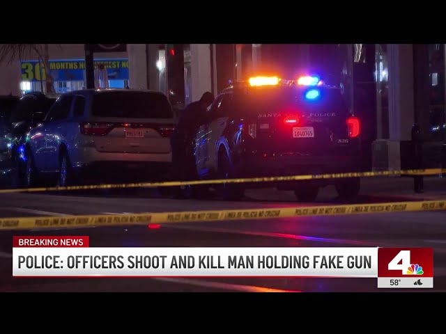 ⁣Officers shoot and kill man holding fake gun in downtown Santa Ana