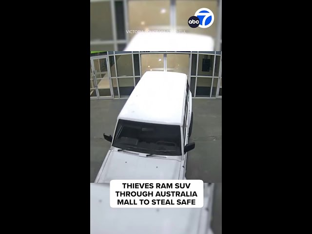 ⁣Thieves smash through mall to steal safe