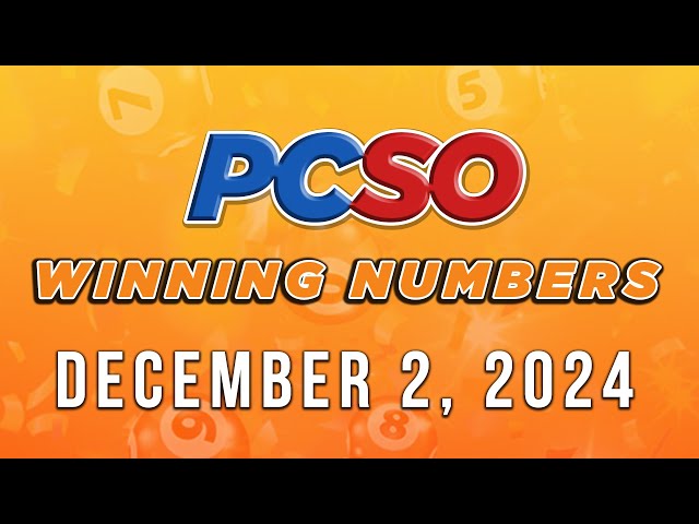 ⁣P30M Jackpot Grand Lotto 6/55, 2D, 3D, 4D, and Mega Lotto 6/45 | December 2, 2024