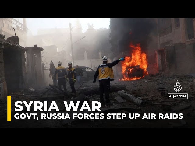 ⁣Syria, Russian forces step up air raids in a bid to slow opposition's advance