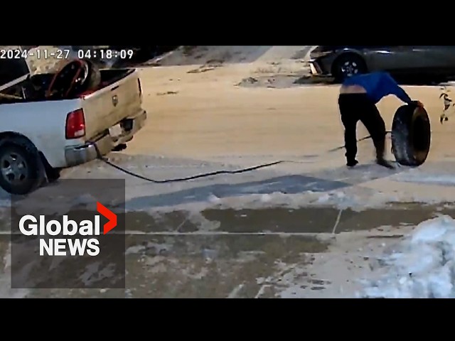 ⁣Edmonton resident has tires stolen off SUV in driveway: "Completely shocked"