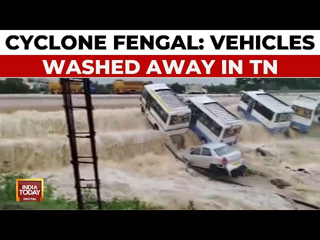 ⁣Cyclone Fengal: Vehicles Washed Away, Mudslides Reported In Tamil Nadu, CM Visits Relief Camps