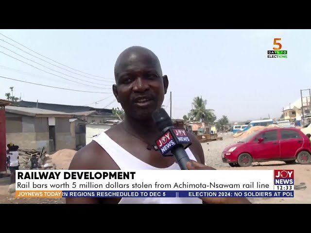 ⁣Railway Development: Rail bars worth $5m stolen from Achimota-Nsawam rail line