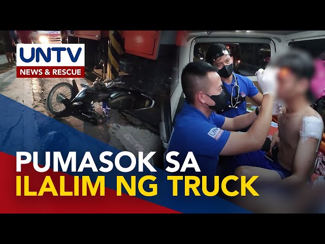 ⁣Motorcycle rider, sugatan matapos sumemplang at pumailalim sa kasabay na truck sa Caloocan City