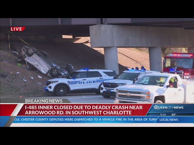 ⁣I-485 Inner closed in southwest CLT due to fatal crash