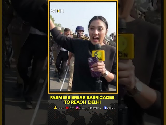 ⁣Delhi Chalo Protest: Protesting Farmers Breaks Barricades To Reach Delhi | WION Shorts