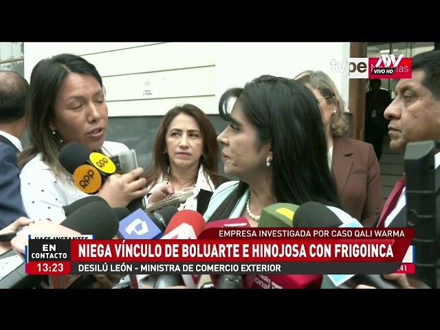 ⁣Ministra de Comercio Exterior niega vínculo entre Boluarte e Hinojosa con Frigoinca