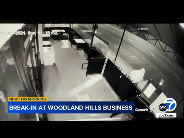 ⁣Break-in at Woodland Hills business caught on video