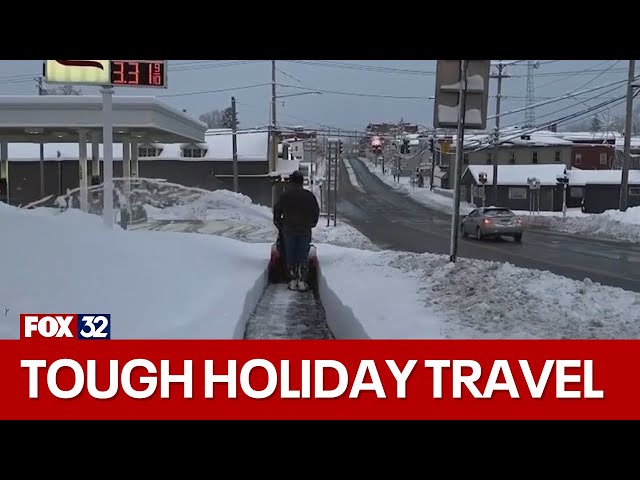 ⁣Winter storms making holiday travel difficult across parts of the U.S.