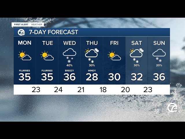 ⁣Metro Detroit Weather: Cold temps and more snow this week