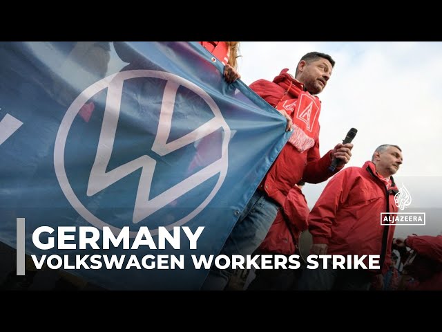 ⁣Germany: Volkswagen workers strike over pay cuts and plant closures