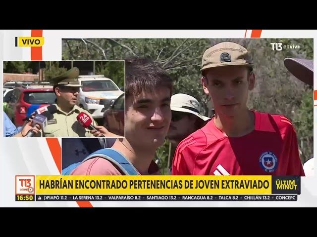 ⁣Confirman hallazgo de pertenencias de Martín Díaz, joven desaparecido en San Carlos de Apoquindo