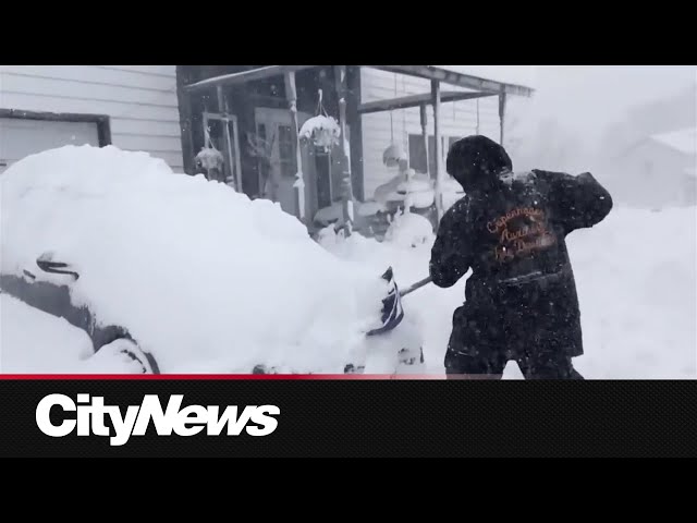 ⁣Lake-effect snow slams U.S. Great Lakes regions