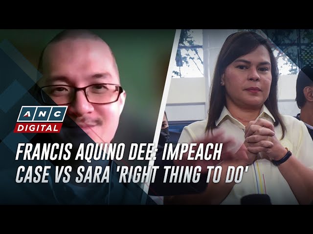 ⁣Francis Aquino Dee: Impeach case vs Sara 'right thing to do'